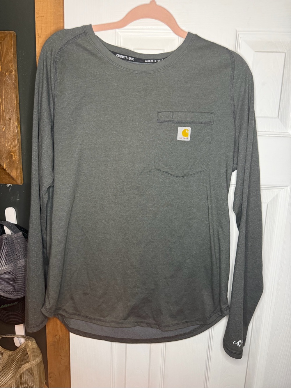 Carhartt Force Long Sleeve Pocket Tee - Charcoal Gray
